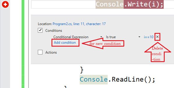 submitting the condition